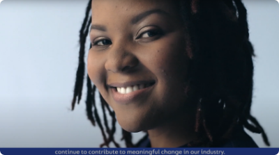 A women smiling at camera